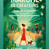 🌵SAVE THE DATE !⚡️
-
Un marché de créateur s’installe à la pépinière! 
- 
Ils ont de l’or entre les doigts et ils viennent vous le montrer le samedi 11 octobre pour cette première édition !🚚
-
Bijoux, friperie, tatouage, crochet, textile, macramé, café, cupcakes, foodtrucks,tapas et bien d’autres, ils ont tous répondu présent! 🌵
(Et on a beaucoup trop hâte de les accueillir🙏🏻)
-
Prêt pour cette journée incroyable? 😍
-
#marchedecreateurs #pepiniere #lafermeauxcactus #weekend #creativity #plantpower